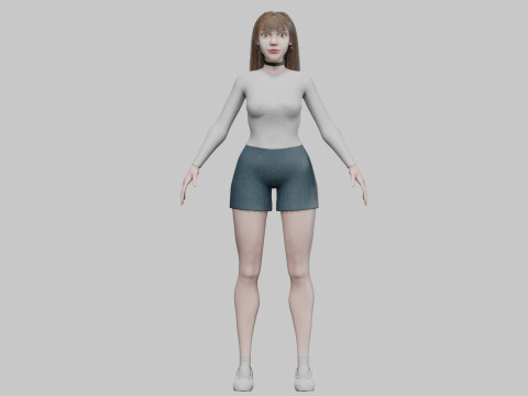 Pretty Cartoon woman V33718 3D Модель