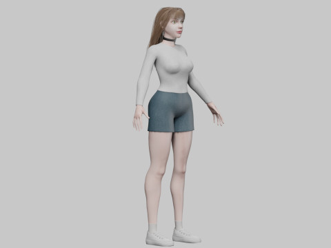 Pretty Cartoon woman V33718 3D Модель