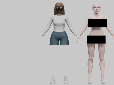 Pretty Cartoon woman V33718 3D Модель