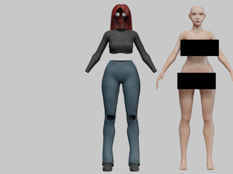 Pretty classic woman V36922 Modèle 3D