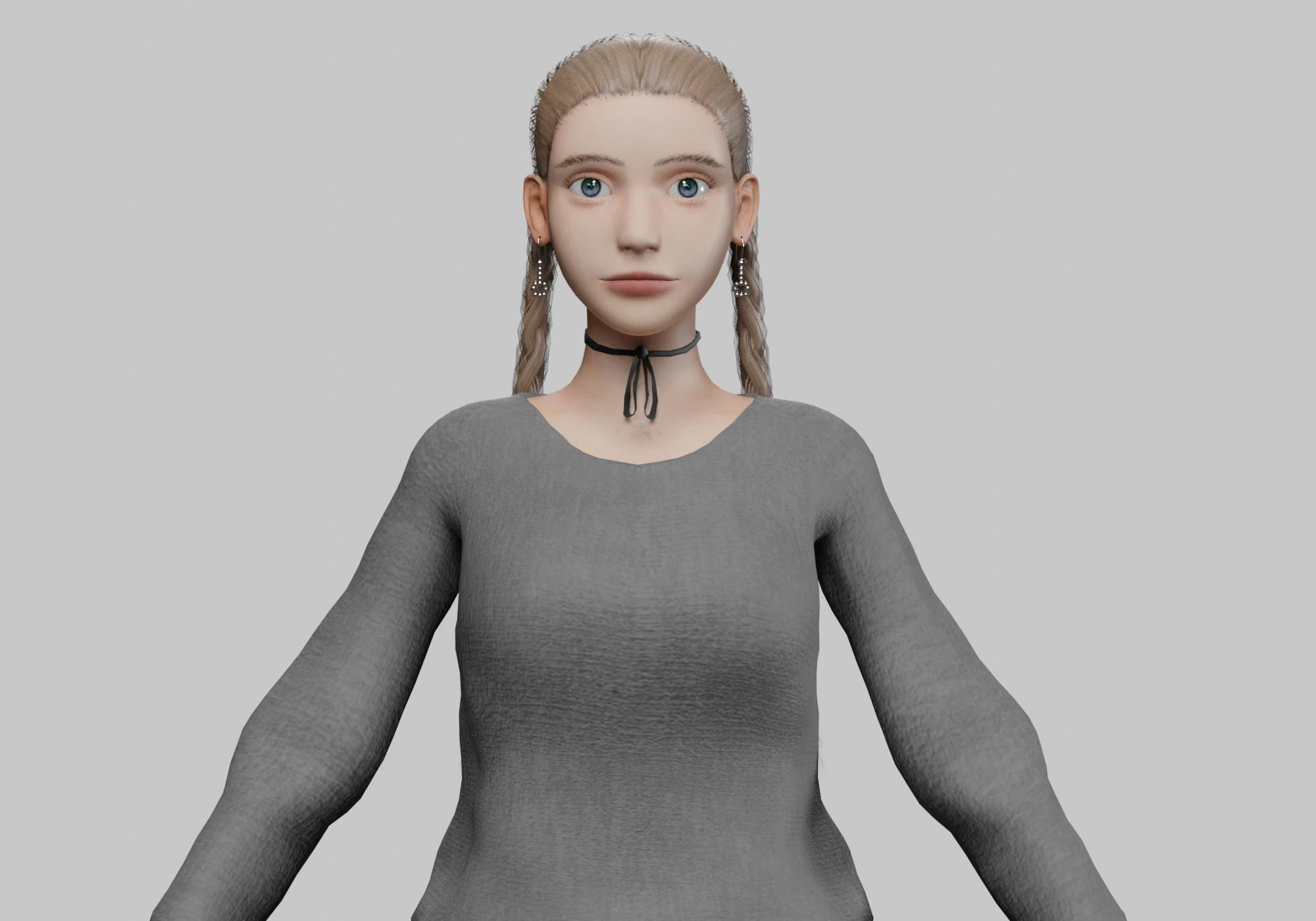 Pretty stylized woman V30550 3D Model .c4d .max .obj .3ds .fbx .stl .blend 