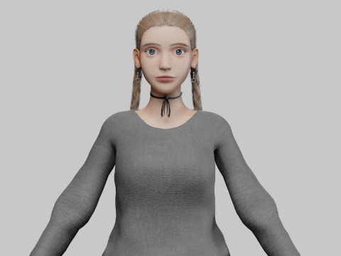 Pretty stylized woman V30550 Modelo 3D