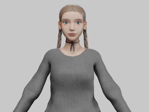 Довольно стилизованная женщина V30550 3D Модель