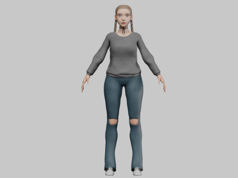 Pretty stylized woman V30550 3D Модель