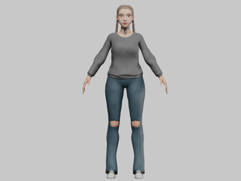 Pretty stylized woman V30550 3D Model