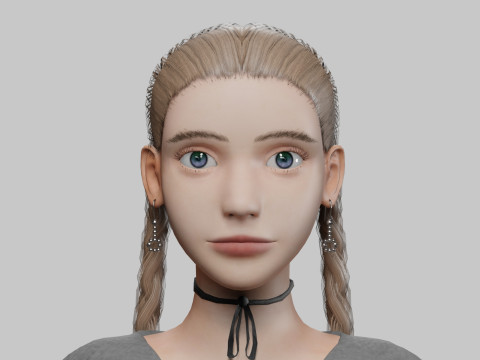 Pretty stylized woman V30550 3D Модель