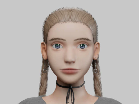 Pretty stylized woman V30550 3D Model