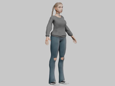 Pretty stylized woman V30550 3D Model