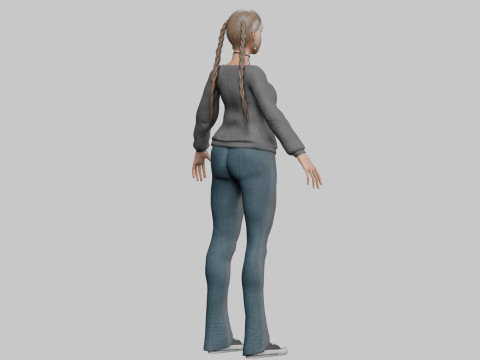 Pretty stylized woman V30550 3D Модель