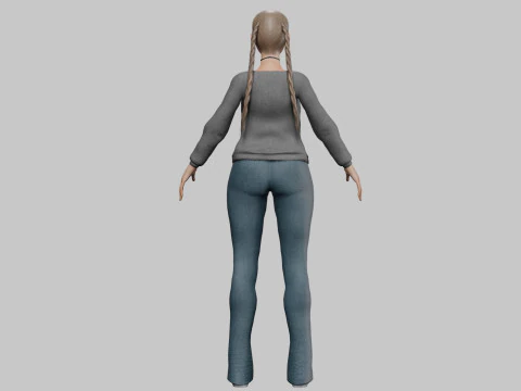 Pretty stylized woman V30550 3D Model