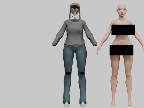 Pretty stylized woman V30550 3D Model