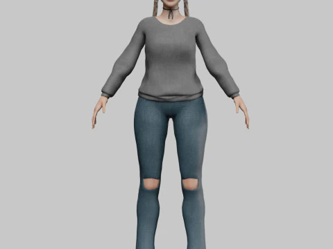 Pretty stylized woman V30550 3D Model