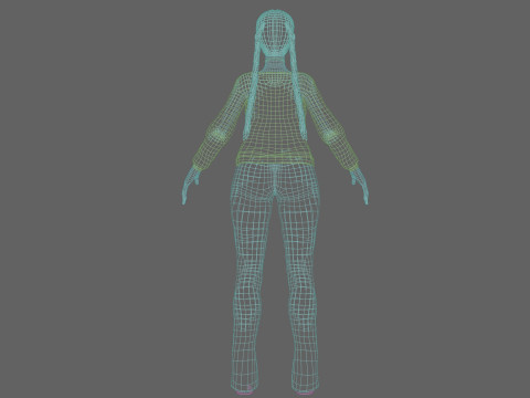 Pretty stylized woman V30550 3D Модель