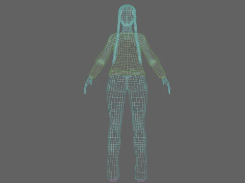 Pretty stylized woman V30550 3D Model
