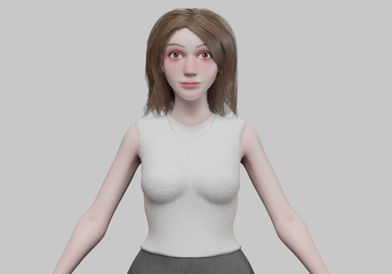 Pretty teen Woman V32901 Modelo 3D .c4d .max .obj .3ds .fbx .stl .blend
