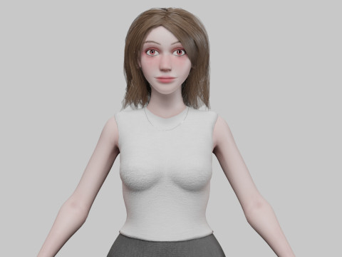 Pretty teen Woman V32901 3D Model