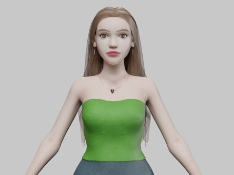 Pretty Young woman V31158 3D 모델