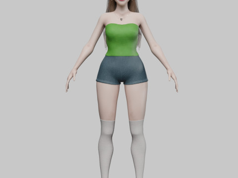 Pretty Young woman V31158 3Dモデル