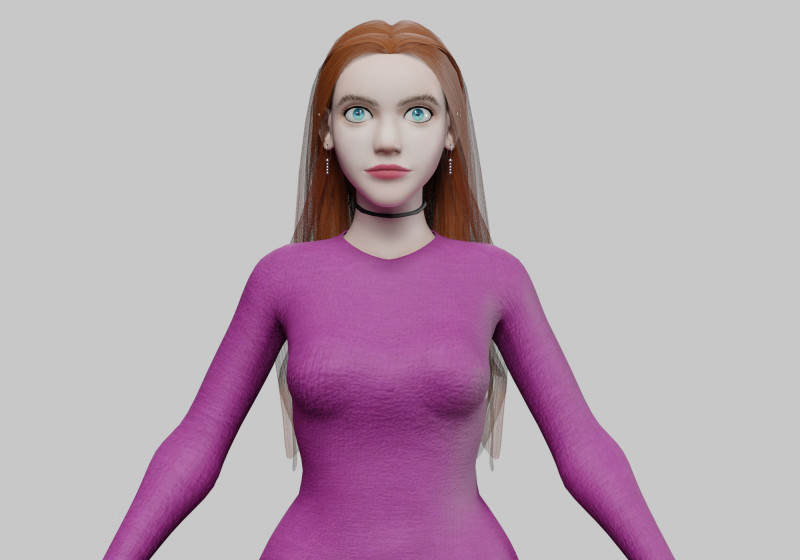 Standard cute Woman V33921 3D 模型 .c4d .max .obj .3ds .fbx .stl .blend