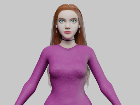 Standard cute Woman V33921 3D Model