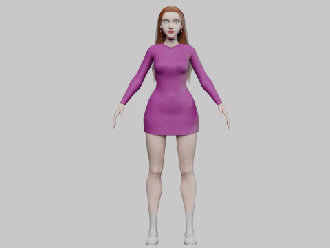 Standard cute Woman V33921 3D Model