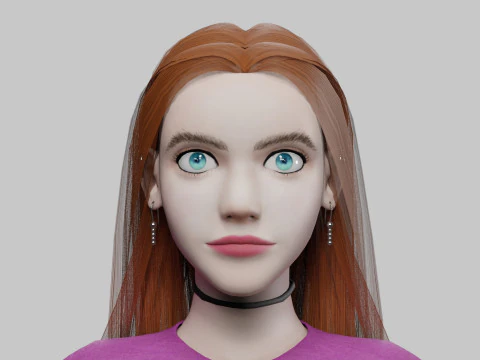 Standard cute Woman V33921 3D Model