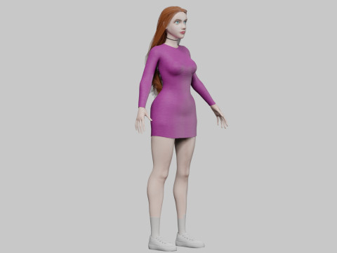 Standard cute Woman V33921 3D 模型