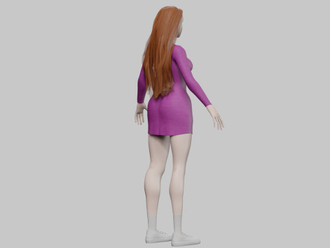 Standard cute Woman V33921 3D 模型