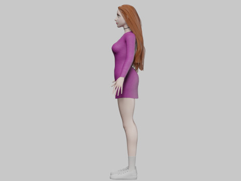 Standard cute Woman V33921 3D 模型
