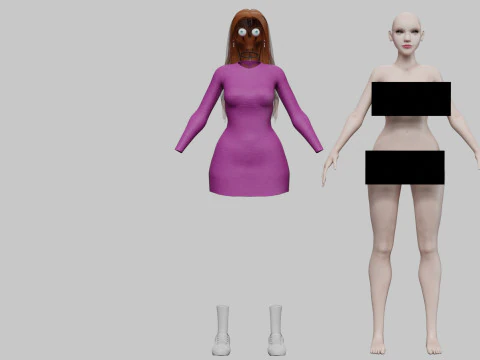 Standard cute Woman V33921 3D Model