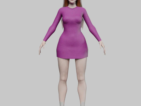 Standard cute Woman V33921 3D Model