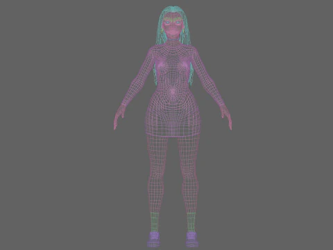Standard cute Woman V33921 3D Model