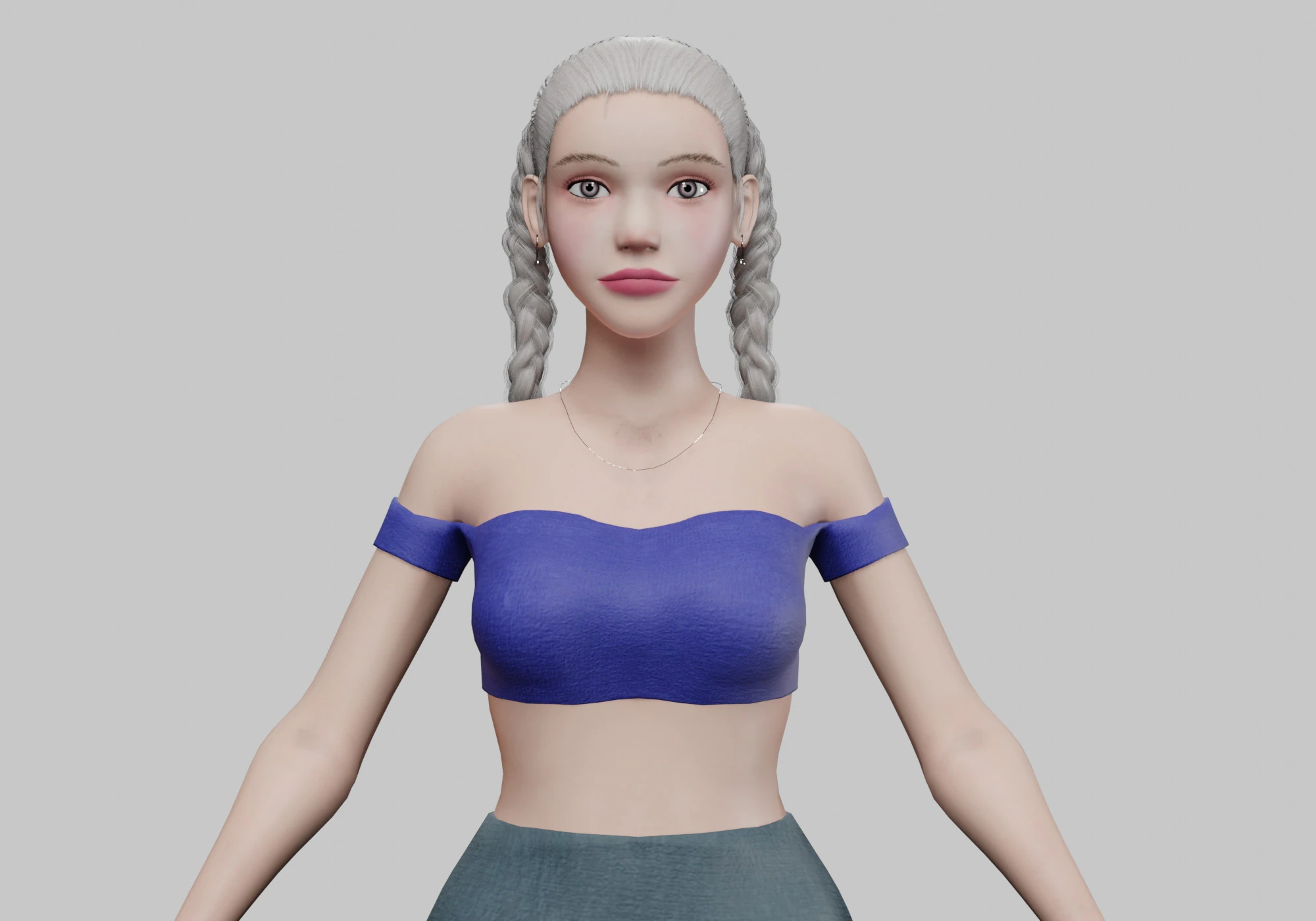 Stylized cute Woman V24440 3D Model .c4d .max .obj .3ds .fbx .stl .blend