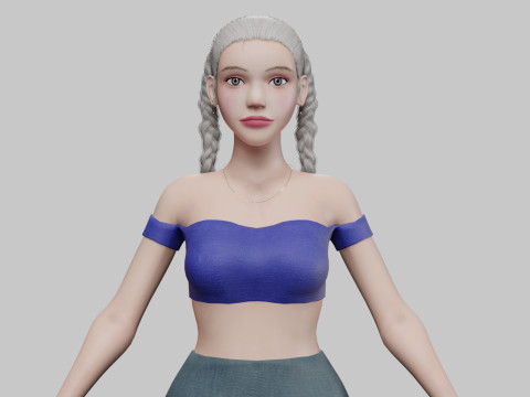 Stylized cute Woman V24440 3Dモデル