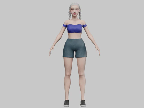 Stylized cute Woman V24440 3D Model