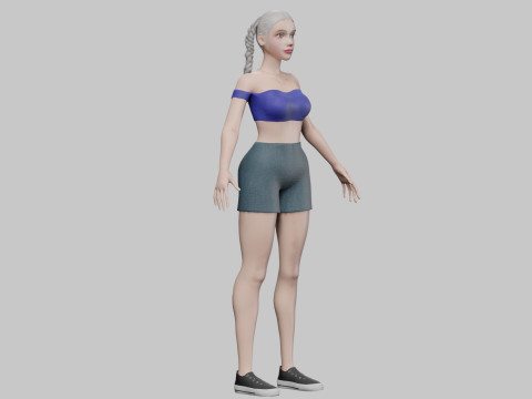 Stylized cute Woman V24440 3D 模型