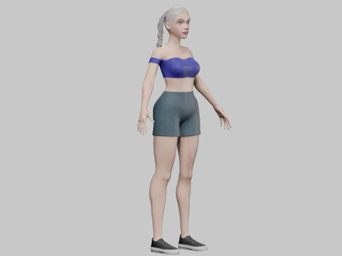 Stylized cute Woman V24440 3D Model