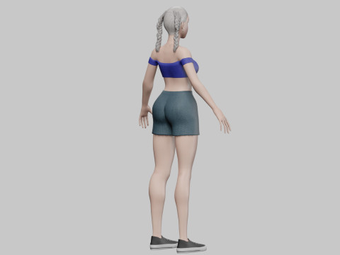 Stylized cute Woman V24440 3D 模型