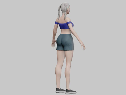 Stylized cute Woman V24440 3D Model