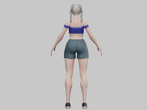 Stylized cute Woman V24440 3D Model