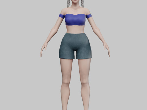 Stylized cute Woman V24440 3D 模型