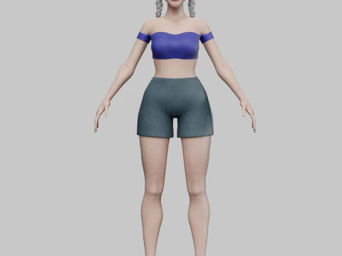 Stylized cute Woman V24440 3D Model