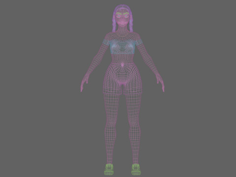 Stylized cute Woman V24440 3D 模型
