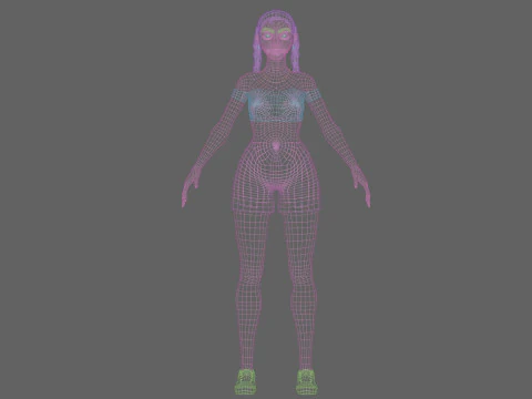 Stylized cute Woman V24440 3D Model
