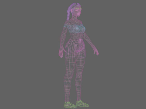 Stylized cute Woman V24440 3D 模型