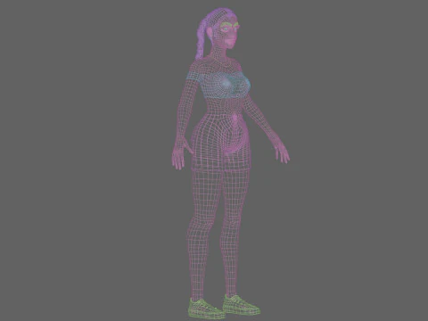Stylized cute Woman V24440 3D Model