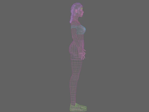 Stylized cute Woman V24440 3D Model