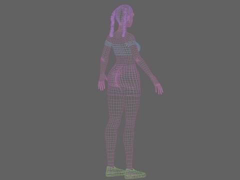 Stylized cute Woman V24440 3D 模型