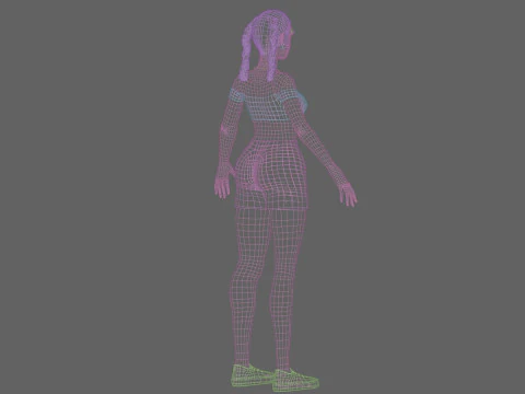 Stylized cute Woman V24440 3D Model