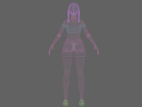 Stylized cute Woman V24440 3D Model
